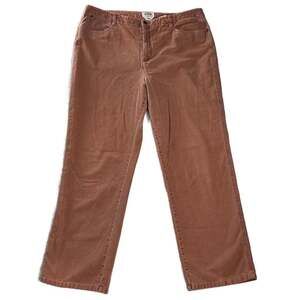 Talbots Stretch Corduroy Pants Terracotta Straight Leg Preppy Size 18